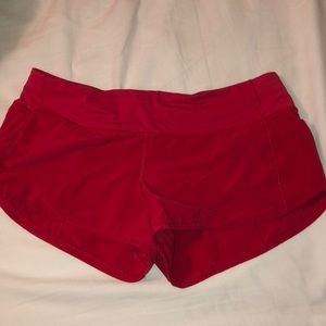 Size 6 Red Lululemon Speed up Shorts 2.5 inch!